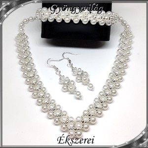 Set de colier și brățară casual cu perle de culoare teal SSZEB-TE12e -  - Artynos.ro