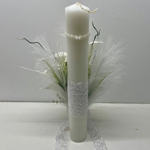 Set 2 lumanari de nunta cu cale albe de sapun, cod SL30 - accesorii nuntă - materiale decor pentru nuntă - lumânări de nuntă și suport lumânări - Artynos.ro