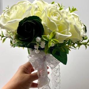 Buchet mireasa sau nasa - flori artificiale, cod B42 - accesorii nuntă - buchet mireasă  - Artynos.ro