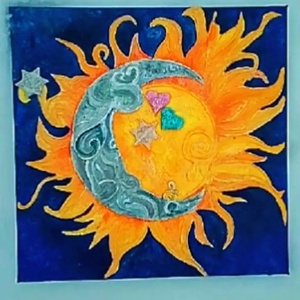 Soarele si Luna , Arte vizuale si accesorii , Picturi, Pictura acrilica, Pictura, ARTYNOS