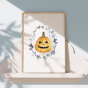 Halloween artă de perete, poster dovleac, imagine de toamnă -  - Artynos.ro