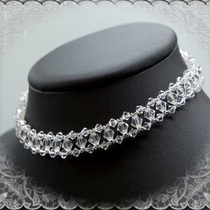 Nunta, lanț choker de mireasă cu cristale Swarovski SL-ESW04-1 -  - Artynos.ro