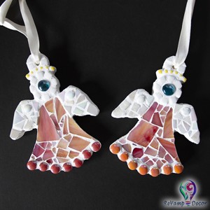 Mozaic din sticla ornament pentru pomul de Craciun Angel, , , ARTYNOS