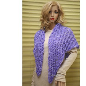 GIDA/ lavanda - șal tricotat manual la modă - îmbrăcăminte și modă - eșarfe, pălării, fularuri - șaluri - Artynos.ro