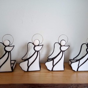 înger Tiffany Suport Lumânare - accesorii de crăciun - decorațiuni de advent - decorațiuni de lumânări advent  - Artynos.ro