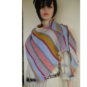 TOAMNA - șal tricotat manual exclusiv din alpaca, șal - îmbrăcăminte și modă - eșarfe, pălării, fularuri - șaluri - Artynos.ro