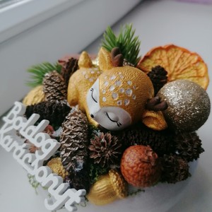 Decor de masă de Crăciun cu cerb - crăciun - decorațiuni de crăciun de casă - decor pentru masă de crăciun - Artynos.ro