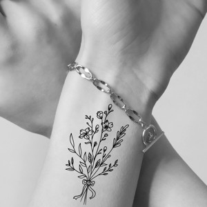 Tatuaj temporar lavabil Floral (1 foaie - 4 bucăți) -  - Artynos.ro