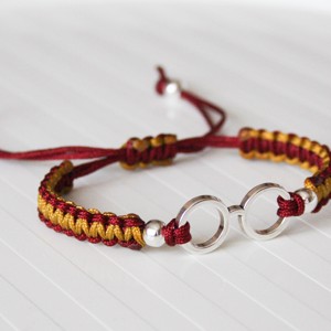 Brățară macramé împletită - Harry Potter burgundy/gold -  - Artynos.ro