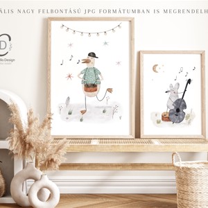 Forest petrecere pepinieră, poster de grădiniță, jazz band arta de perete set de 3 -  - Artynos.ro