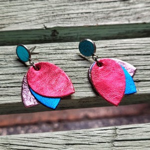 Vibrant leaves 3 - cercei cu accesorii din oțel inoxidabil -  - Artynos.ro