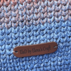 Geantă croșetată handmade cu mânere și clapetă din piele � ElaD by Elena�s Craf - genți și portofele - accesorii genți - breloc - Artynos.ro