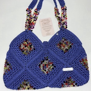 Geanta handmade crosetata albastru regal cu cristale multicolore – ElaD by Elena’s Craft, Genti si portofele, Genti de mana si umar, Geanta casual, Crosetat, geanta crosetata, geanta handmade, geanta dama, geanta eleganta, geanta cu cristale, geanta albastr..., ARTYNOS