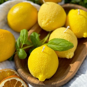 1 Lămâie parfumată din ceară de soia, mărturii: botez, nunta, zi de naștere, decor pentru toamnă  - casă & stil de viață - lumânări, parfumuri, arome - lumânări artizanale - Artynos.ro