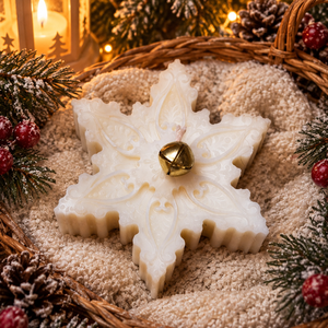 Lumânare parfumată tip fulg de nea, scorțișoară si cuișoare,ideal pentru: aniversări,Craciun, Secret Santa,cadou  - casă & stil de viață - lumânări, parfumuri, arome - ceară parfumată - Artynos.ro