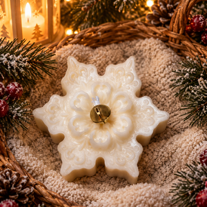 Lumanare parfumata tip fulg de nea, scortisoara si cuisoare,ideal pentru: aniversari,Craciun, Secret Santa,cadou  - Artynos.ro