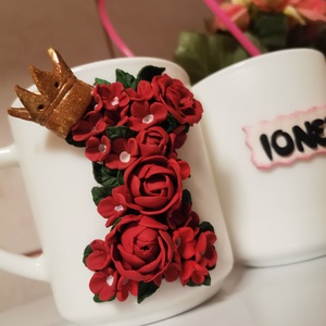 Cana personalizata cu initiala lucrata cu fimo -  - Artynos.ro