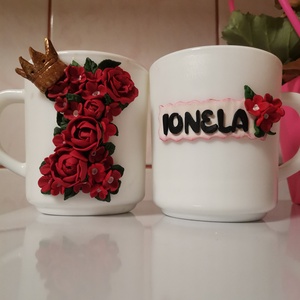 Cana personalizata cu initiala lucrata cu fimo -  - Artynos.ro