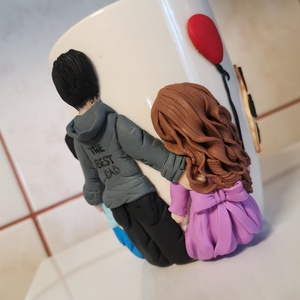 Cana personalizata cu fimo, tata si copii -  - Artynos.ro