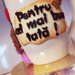 Cana personalizata cu fimo, tata si copii -  - Artynos.ro