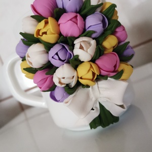 Cana lalele personalizata din fimo - casă & stil de viață - accesorii pentru echipamente de bucătărie - accesorii de servire - căni - Artynos.ro