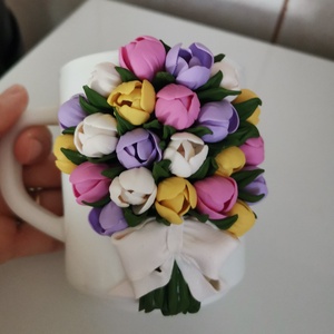Cana lalele personalizata din fimo - casă & stil de viață - accesorii pentru echipamente de bucătărie - accesorii de servire - căni - Artynos.ro