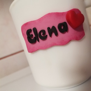 Cana personalizata cu bujori si lalele din fimo  - accesorii nuntă - materiale decor pentru nuntă - decorațiuni pentru masa de nuntă  - Artynos.ro