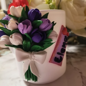 Cana lalele deschise  - accesorii nuntă - amintiri și cadouri de nuntă - cadou nuntă - set de ceremonie - Artynos.ro