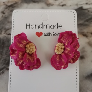 Cercei Flower Magenta - bijuterii - cercei - cercei și ornamente pentru urechi - Artynos.ro