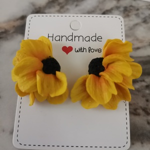 Cercei Sunflower , Bijuterii, Cercei, Cercei si ornamente pentru urechi, Plastilina, Cerceii sunt confectionati manual din lut polimeric., ARTYNOS
