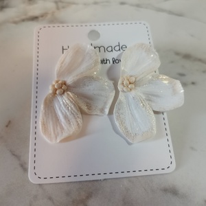 Cercei Semiflor White 3, Accesorii nunta, Bijuterii mireasa, Cercei mireasa, Altele, ARTYNOS