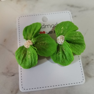 Cercei Semiflor Verde lime , Bijuterii, Cercei, Cercei si ornamente pentru urechi, Altele, ARTYNOS