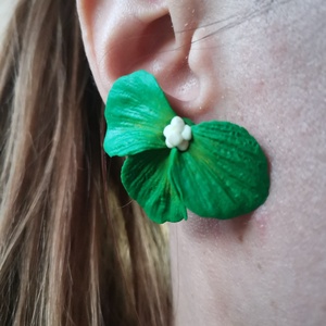 Cercei Semiflor Verde 2 - bijuterii - cercei - Artynos.ro