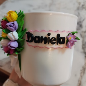 Cana lalele multicolore - accesorii nuntă - amintiri și cadouri de nuntă - cadou nuntă - pahar de nuntă, set de sticlă - Artynos.ro