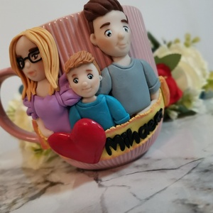 Cana personalizata familie , Craciun, Cadouri de Mos Craciun, Cadouri de Mos Craciun, Plastilina, ARTYNOS