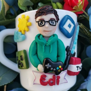 Cana personalizata pentru copii Minecraft/Roblox - crăciun - cadouri de moș crăciun - cadouri de moș crăciun - Artynos.ro