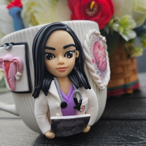 Cana personalizata medic obstetrica ginecologie  - crăciun - cadouri de moș crăciun - cadouri de moș crăciun - Artynos.ro