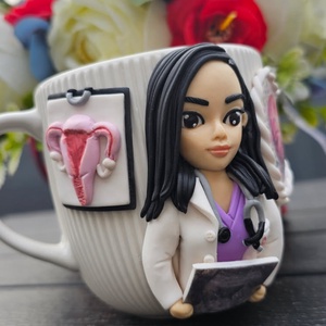 Cana personalizata medic obstetrica ginecologie  - crăciun - cadouri de moș crăciun - cadouri de moș crăciun - Artynos.ro