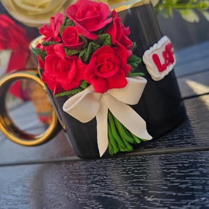 Cana personalizata cu trandafiri rosii - crăciun - cadouri de moș crăciun - cadouri de moș crăciun - Artynos.ro