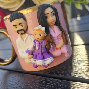 Cana cu figurine modelate manual- cadou perfect si original - crăciun - cadouri de moș crăciun - cadouri de moș crăciun - Artynos.ro