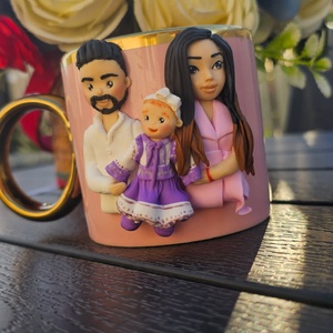 Cana cu figurine modelate manual- cadou perfect si original - crăciun - cadouri de moș crăciun - cadouri de moș crăciun - Artynos.ro