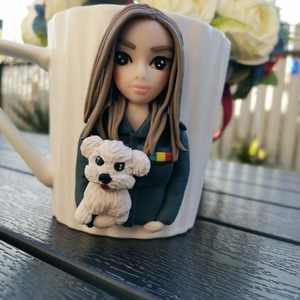 Cana personalizata cu figurina jandarm si catel , Casa & Stil de viata, Seturi de cadou, Altele, ARTYNOS