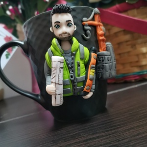 Cana personalizata cu figurina inginer constructor - casă & stil de viață - seturi de cadou - Artynos.ro