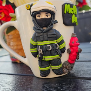 Cana personalizata cu figurina pompier, Casa & Stil de viata, Seturi de cadou, Altele, Plastilina, ARTYNOS