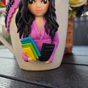 Cana personalizata cu figurina 3D contabila - cadou original, Craciun, Cadouri de Mos Craciun, Cadouri de Mos Craciun, Plastilina, Sculptura, ARTYNOS