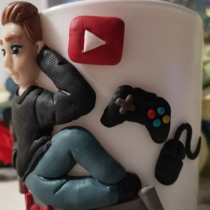 Cana personalizata cu figurina barbat/baiat/copil gamer - casă & stil de viață - seturi de cadou - Artynos.ro