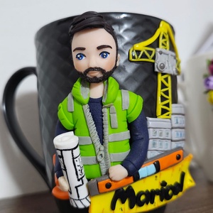 Cana personalizata cu figurina inginer constructor 2, Casa & Stil de viata, Seturi de cadou, Altele, Plastilina, ARTYNOS
