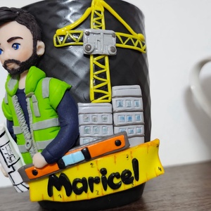 Cana personalizata cu figurina inginer constructor 2 - casă & stil de viață - seturi de cadou - Artynos.ro