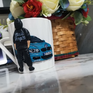 Cana personalizata barbat si BMW, Casa & Stil de viata, Seturi de cadou, Altele, Plastilina, ARTYNOS