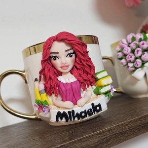 Cana personalizata cu figurina 3d profesoara/invatatoare , Casa & Stil de viata, Seturi de cadou, Plastilina, Altele, ARTYNOS